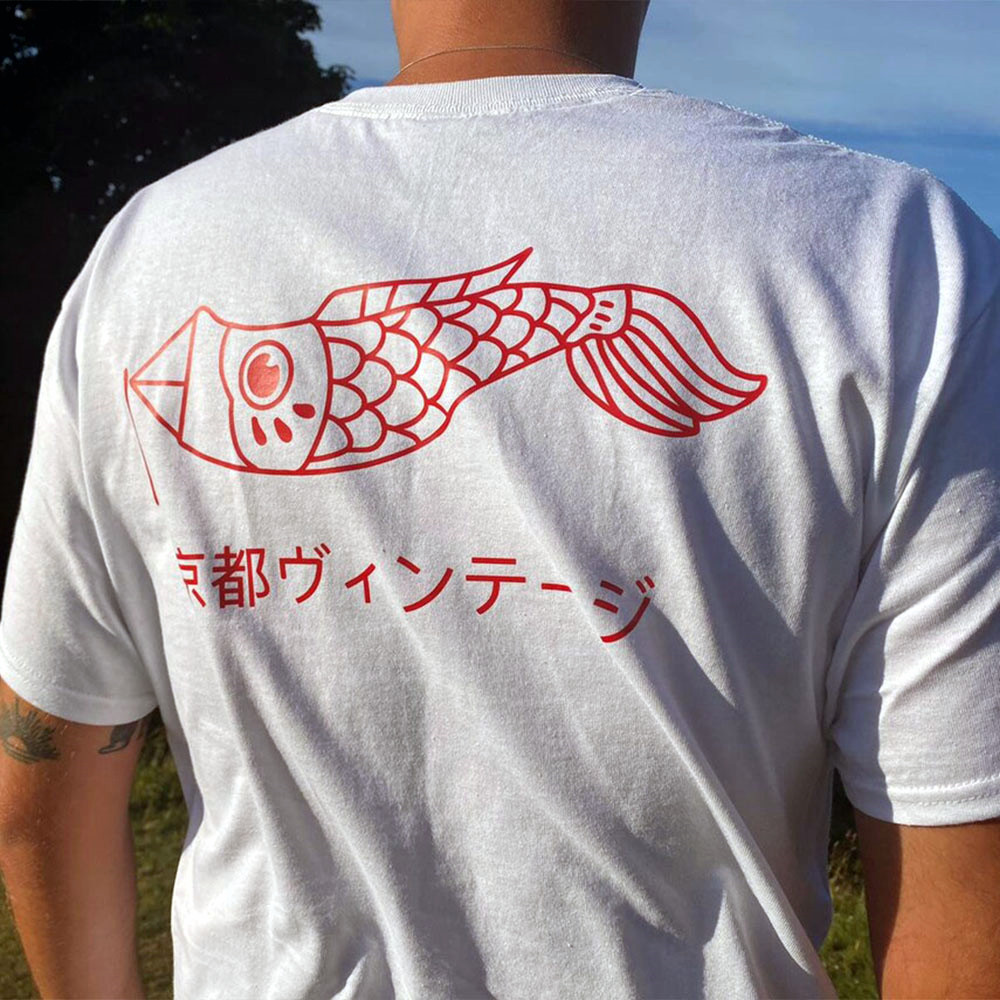 Vintage Fashion Kyoto - Kyoto Vintage stil beyaz baskı Unisex