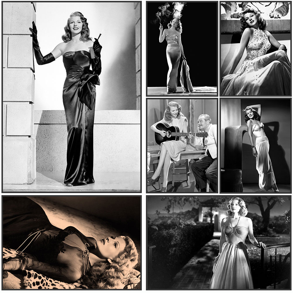 Vintage Fashion Sketches - Rita Hayworth Posteri,Siyah Beyaz,Rita Hayworth Baskı,Klasik